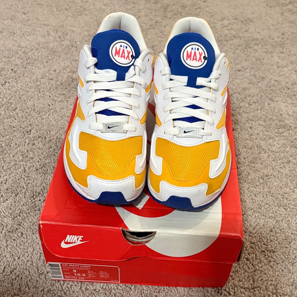 Nike Air Max2 Light in  White, Yellow, and Blue